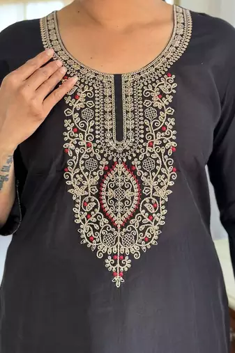 Women Ethnic Motifs Embroidered Regular Sequinned Kurta with Trousers & With Dupatta