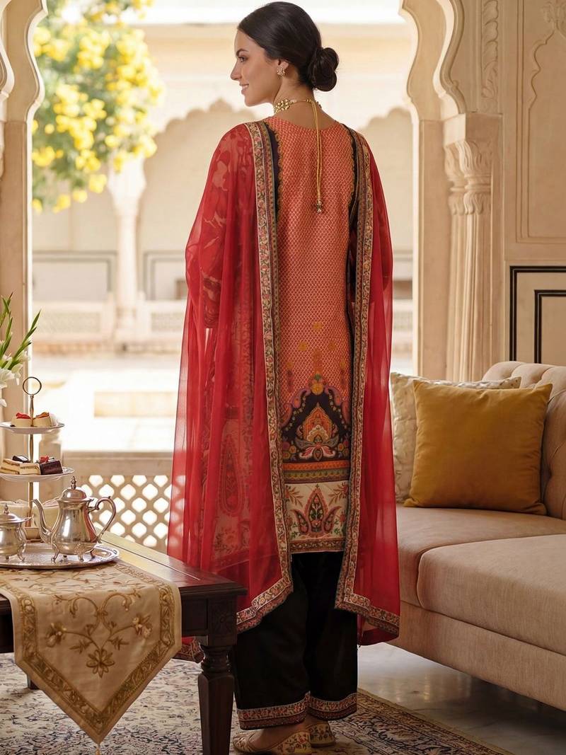 Women Ethnic Motifs Printed Regular Mirror Work Kurta with Palazzos & With Dupatta