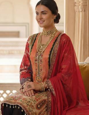 Women Ethnic Motifs Printed Regular Mirror Work Kurta with Palazzos & With Dupatta 6