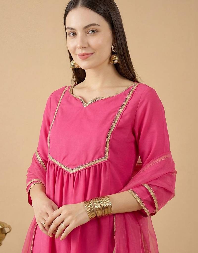 Women Regular Kurta with Trousers & With Dupatta