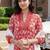 Women Floral Printed Pleated Beads and Stones Pure Cotton Kurta with Trousers & With Dupatta