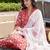 Women Floral Printed Pleated Beads and Stones Pure Cotton Kurta with Trousers & With Dupatta