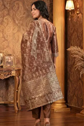 Women Floral Regular Kurta with Trousers & With Dupatta