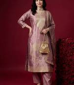 Women Ethnic Motifs Regular Kurta with Trousers & With Dupatta
