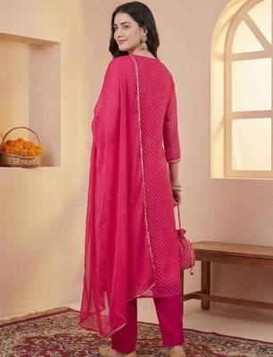 Women Ethnic Motifs Embroidered Regular Sequinned Kurta with Trousers & With Dupatta 3