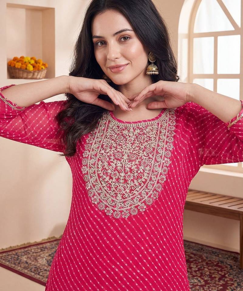 Women Ethnic Motifs Embroidered Regular Sequinned Kurta with Trousers & With Dupatta