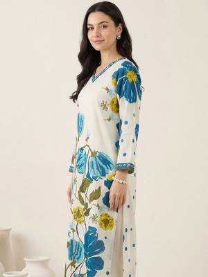 Women Floral Printed Regular Pure Cotton Kurta with Trousers & With Dupatta 4