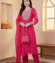 Women Ethnic Motifs Embroidered Regular Sequinned Kurta with Trousers & With Dupatta