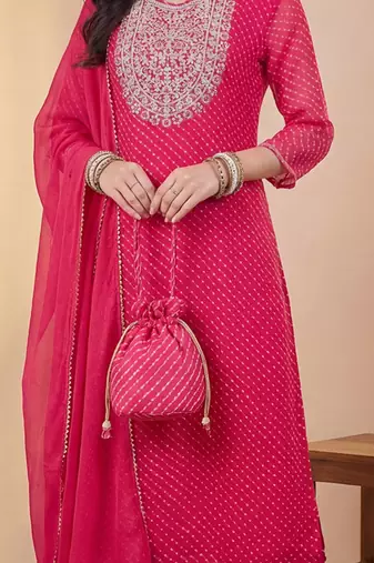 Women Ethnic Motifs Embroidered Regular Sequinned Kurta with Trousers & With Dupatta