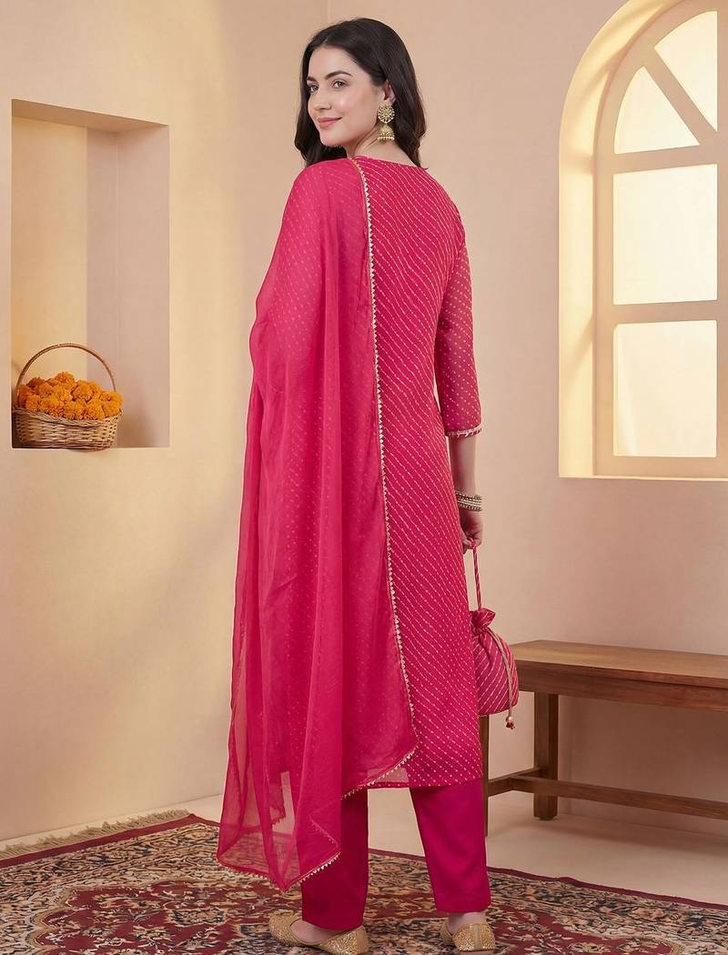 Women Ethnic Motifs Embroidered Regular Sequinned Kurta with Trousers & With Dupatta