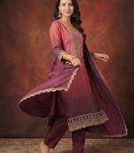 Women Bandhani Printed Regular Sequinned Kurta with Trousers & With Dupatta