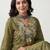 Women Bandhani Embroidered Regular Thread Work Kurta with Trousers