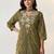 Women Bandhani Embroidered Regular Thread Work Kurta with Trousers