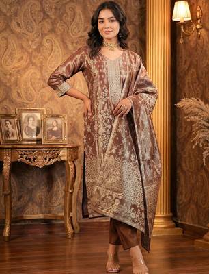 Women Floral Regular Kurta with Trousers & With Dupatta 1