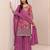 Orchid floral print chinon kurta palazzo set with dupatta