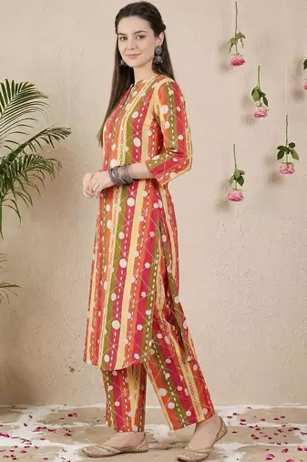 Women Printed Regular Pure Cotton Kurta with Palazzos