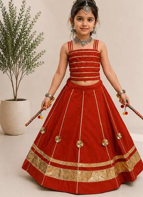 Exclusive kids premium navratri chaniya choli collection gota lace work garba & dandiya dress. 1