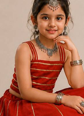 Exclusive kids premium navratri chaniya choli collection gota lace work garba & dandiya dress. 2