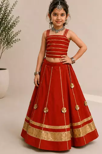 Exclusive kids premium navratri chaniya choli collection gota lace work garba & dandiya dress.