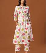 Women Ethnic Motifs Printed Regular Pure Cotton Kurta with Trousers