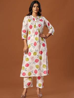 Women Ethnic Motifs Printed Regular Pure Cotton Kurta with Trousers 5