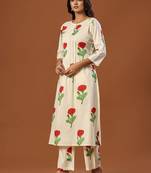Women Floral Printed Regular Pure Cotton Kurta with Trousers
