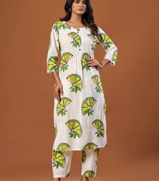 Women Printed Regular Pure Cotton Kurta with Trousers