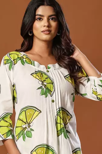 Women Printed Regular Pure Cotton Kurta with Trousers