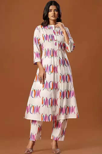 Women Printed Regular Pure Cotton Kurta with Trousers