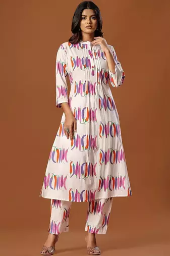 Women Printed Regular Pure Cotton Kurta with Trousers