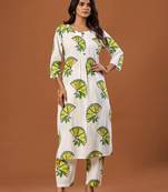 Women Printed Regular Pure Cotton Kurta with Trousers