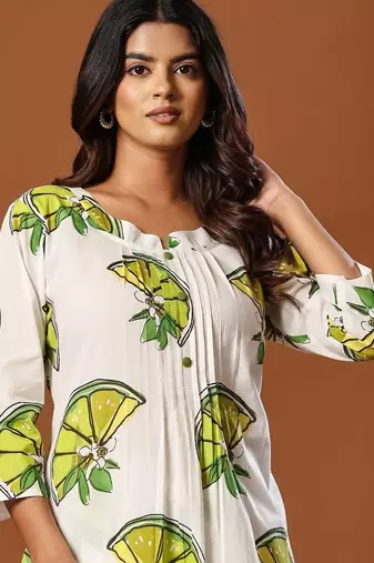 Women Printed Regular Pure Cotton Kurta with Trousers