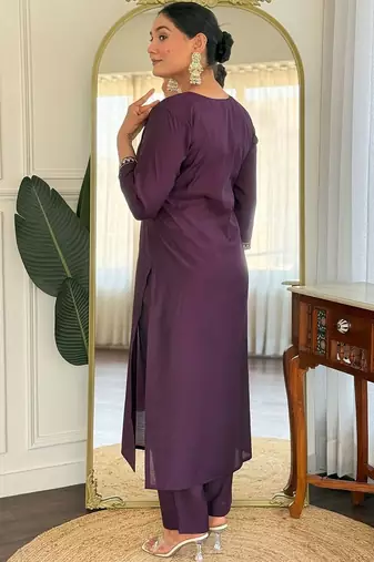 Women Ethnic Motifs Embroidered Regular Sequinned Kurta with Trousers & With Dupatta