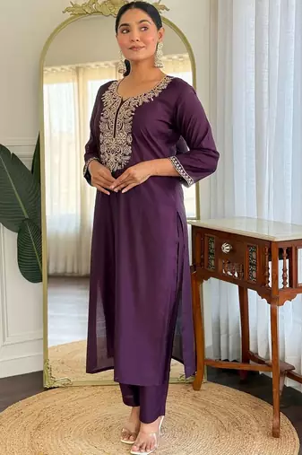 Women Ethnic Motifs Embroidered Regular Sequinned Kurta with Trousers & With Dupatta