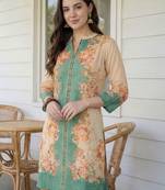 Women Floral Printed Regular Sequinned Kurta with Palazzos