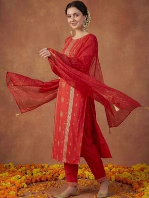 Women Ethnic Motifs Embroidered Regular Sequinned Kurta with Trousers & With Dupatta 5