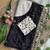 Black Color Printed And  Real Mirror  Work Silk Blend Saree