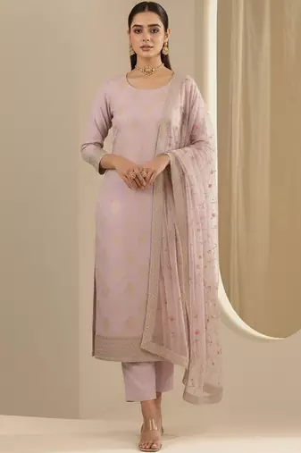 Women Embroidered Regular Kurta with Trousers & With Dupatta