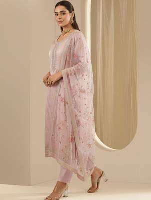 Women Embroidered Regular Kurta with Trousers & With Dupatta 4