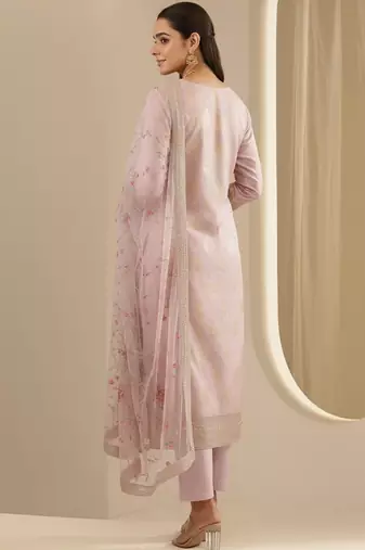 Women Embroidered Regular Kurta with Trousers & With Dupatta
