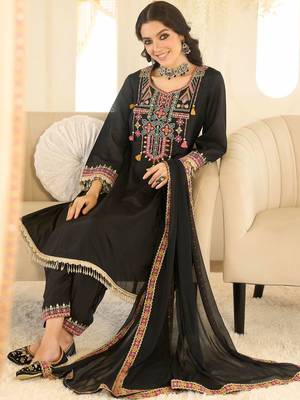 Women Ethnic Motifs Embroidered Regular Beads and Stones Kurta with Salwar & With Dupatta 3