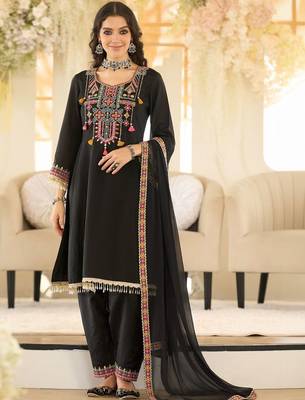 Women Ethnic Motifs Embroidered Regular Beads and Stones Kurta with Salwar & With Dupatta 4