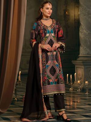 Women Ethnic Motifs Printed Regular Mirror Work Kurta with Palazzos & With Dupatta 1
