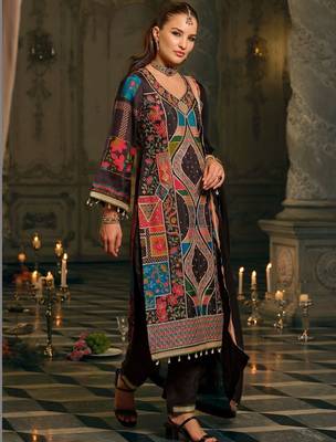 Women Ethnic Motifs Printed Regular Mirror Work Kurta with Palazzos & With Dupatta 2