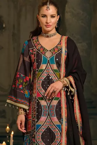 Women Ethnic Motifs Printed Regular Mirror Work Kurta with Palazzos & With Dupatta