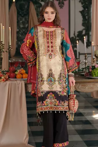 Women Ethnic Motifs Printed Regular Mirror Work Kurta with Palazzos & With Dupatta