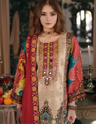 Women Ethnic Motifs Printed Regular Mirror Work Kurta with Palazzos & With Dupatta 2