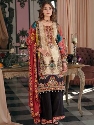 Women Ethnic Motifs Printed Regular Mirror Work Kurta with Palazzos & With Dupatta 3