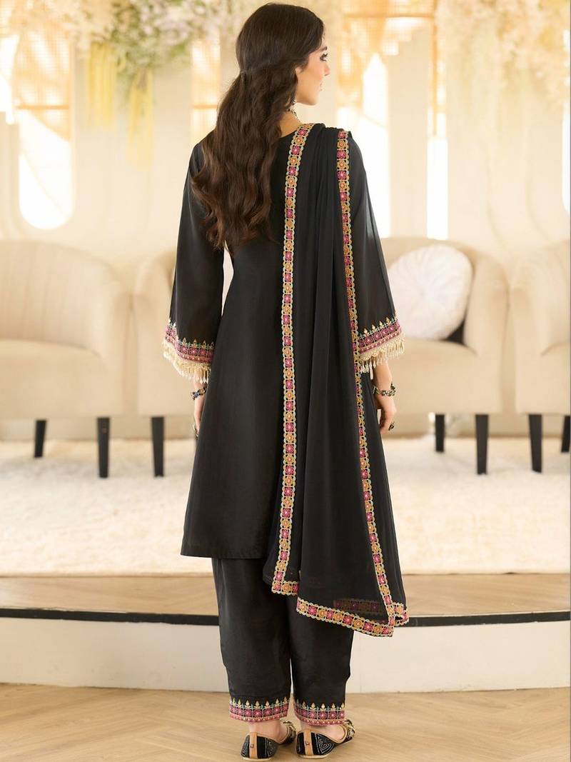Women Ethnic Motifs Embroidered Regular Beads and Stones Kurta with Salwar & With Dupatta