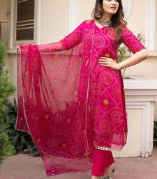 Printed Georgette Straight Kurta Pant and Dupatta Set